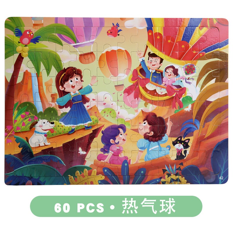 Kidsren'S Wooden 9-30--60-Piece Puzzle Kindergarten Baby Cartoon Fun Puzzle Early Education Educational Toy - Image 1